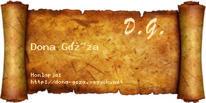 Dona Géza névjegykártya