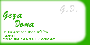 geza dona business card